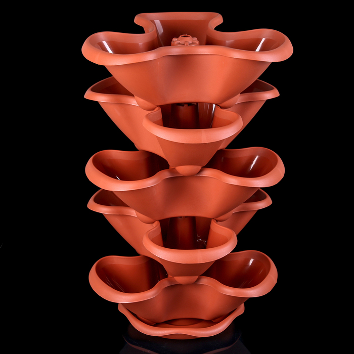 Этажерка цветочная на 5 кашпо "Гамма", цвет терракотовый