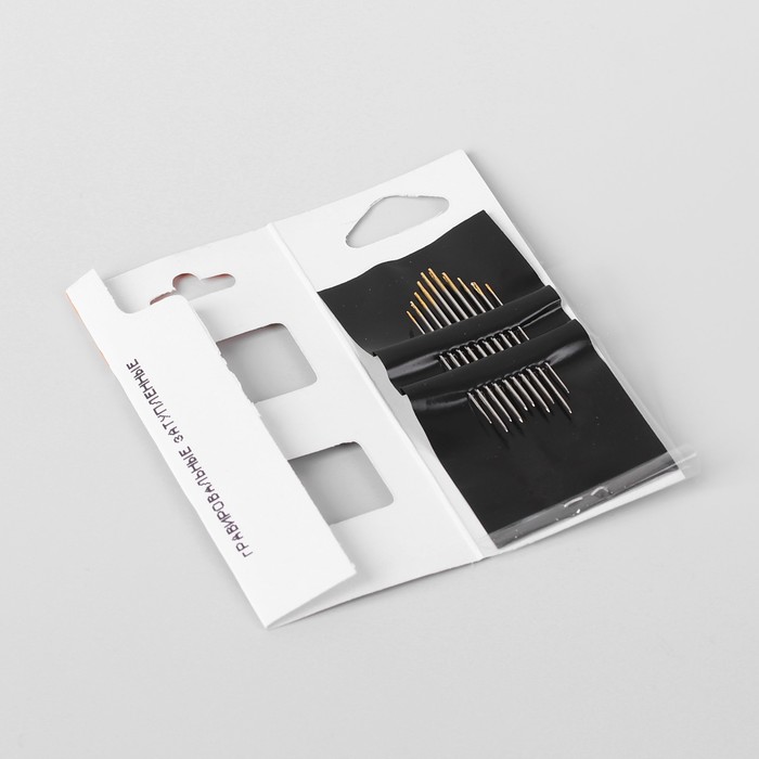 Иглы для синтетических тканей, с золотым ушком №5-10, 10шт