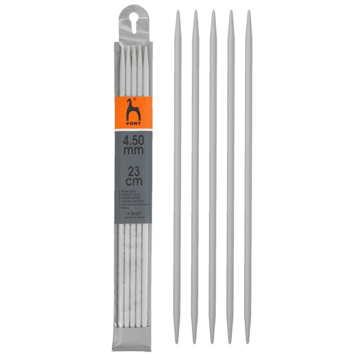 Спицы для вязания чулочные, d=4,5мм, 23см, 5шт