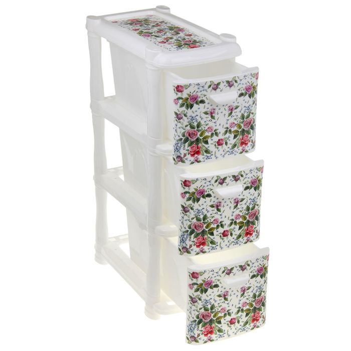 Комод 3 секции "Альт Деко. Прованс" узкий, цвет белый