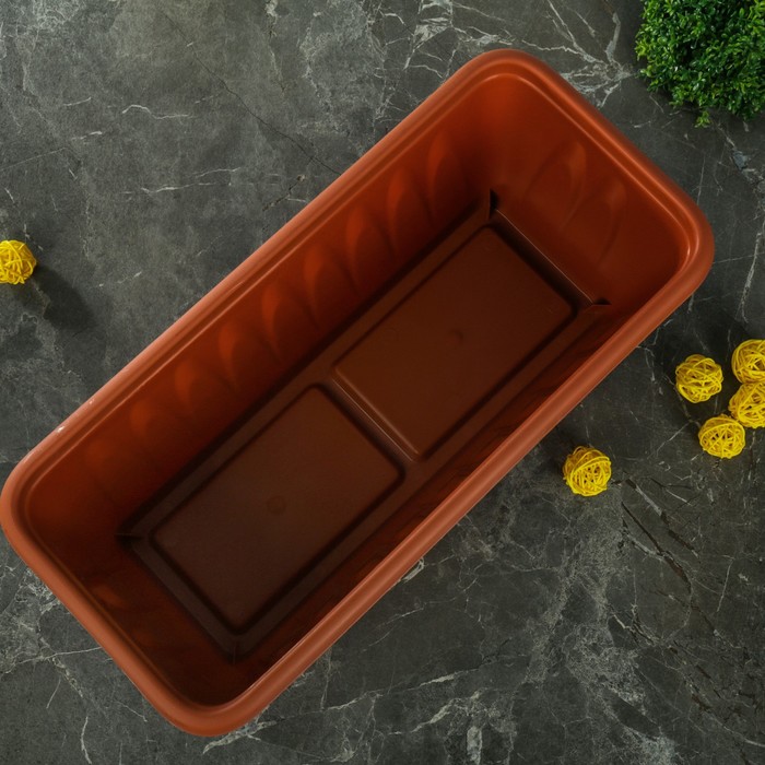 Балконный ящик 40 см с поддоном "Алиция", цвет терракот