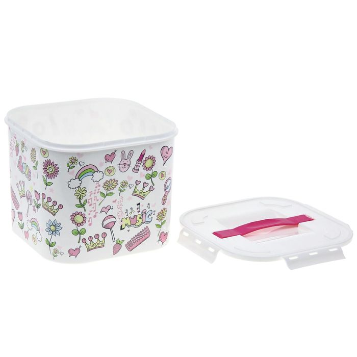 Контейнер для хранения 7 л "ДЕКО. Фанни" квадратный с ручкой и крышкой