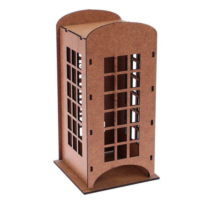 Заготовка для декора "Старинная телефонная будка" чайный домик, набор 6 деталей