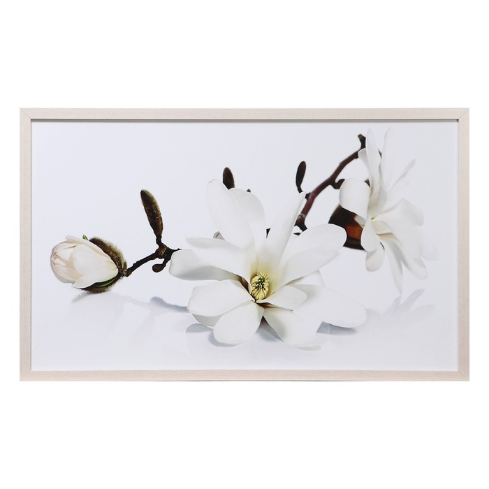 Картина Белая орхидея 67х107 см рамка МИКС картина орхидея и камни 33х43 см рамка микс