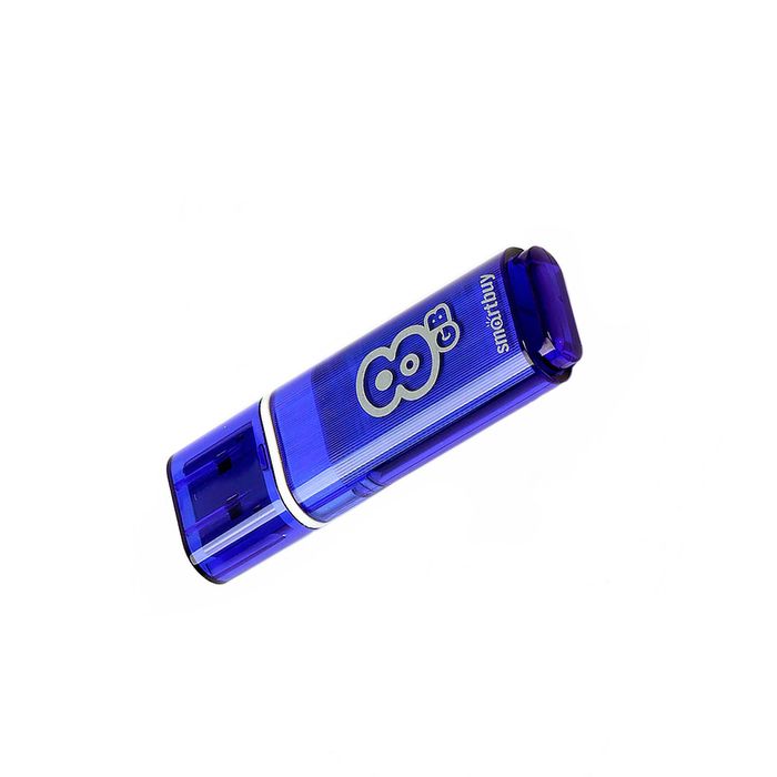 Флешка USB Smartbuy 8Gb Glossy series, 3.0, синяя
