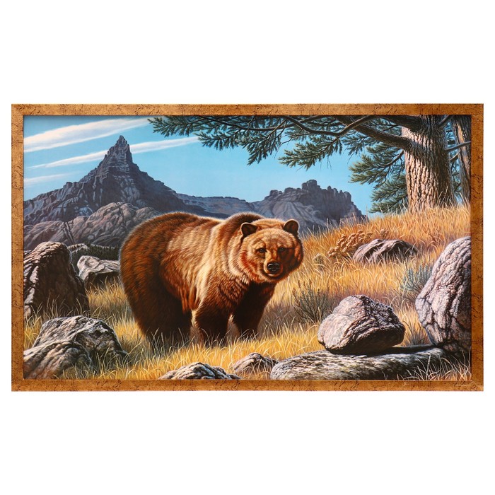 Картина Медведь 67х107 см рамка МИКС картина девушка с ирисом 67х107 см рамка микс