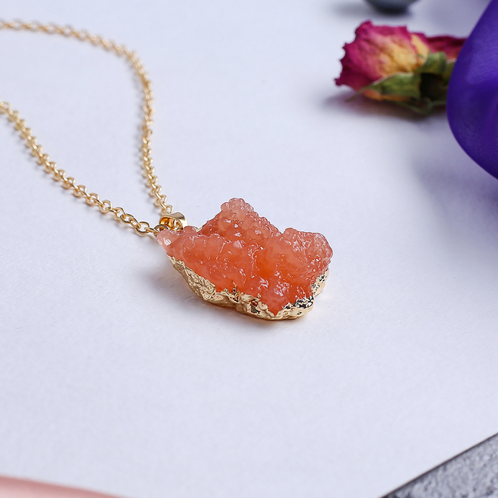 Кулон "Натурель фэшн" геометрия, цвет розовый в золоте, 70см