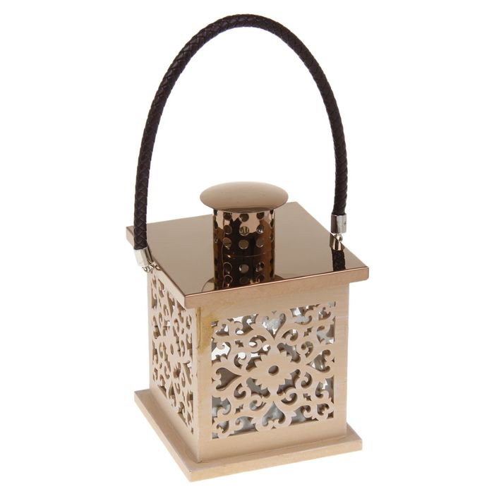 Подсвечник уличный "Узор" бежевый