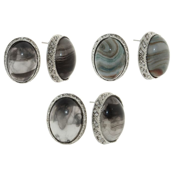 Серьги "Овал" крупный, цвет МИКС