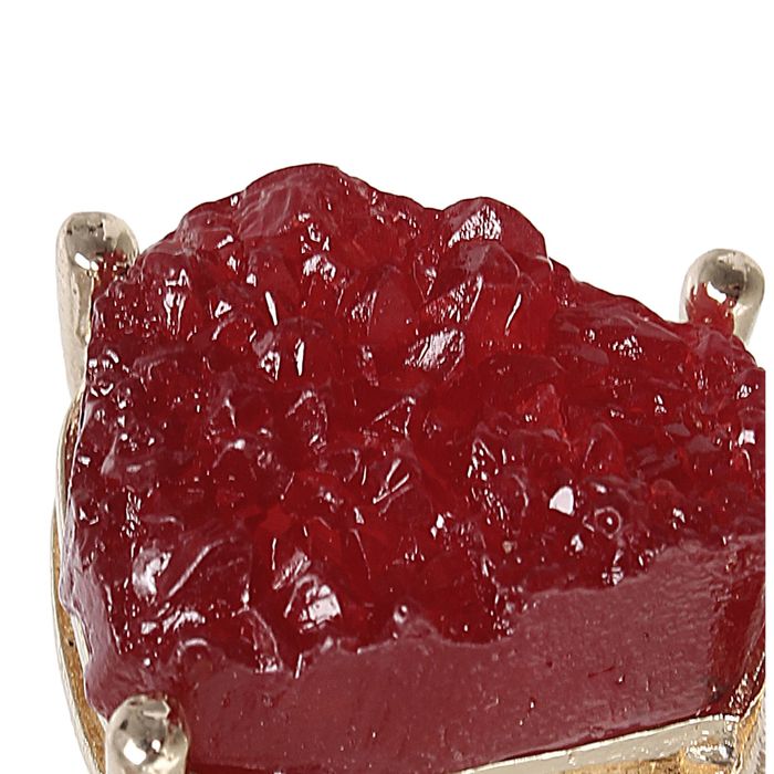 Кольцо "Натурель фэшн", прямоугольник, цвет ярко-красный в золоте, безразмерное