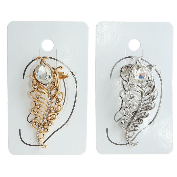 Серьга "Каффа" перо павлина, цвет МИКС