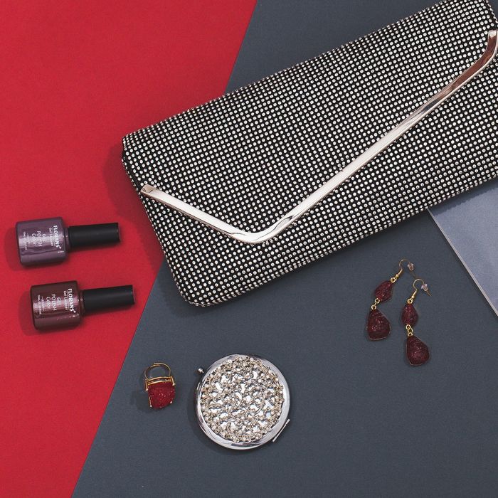 Серьги "Натурель фэшн" капля, цвет ярко-красный в золоте