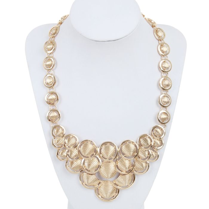 Колье "Круги" каскад, цвет золото, 40 см