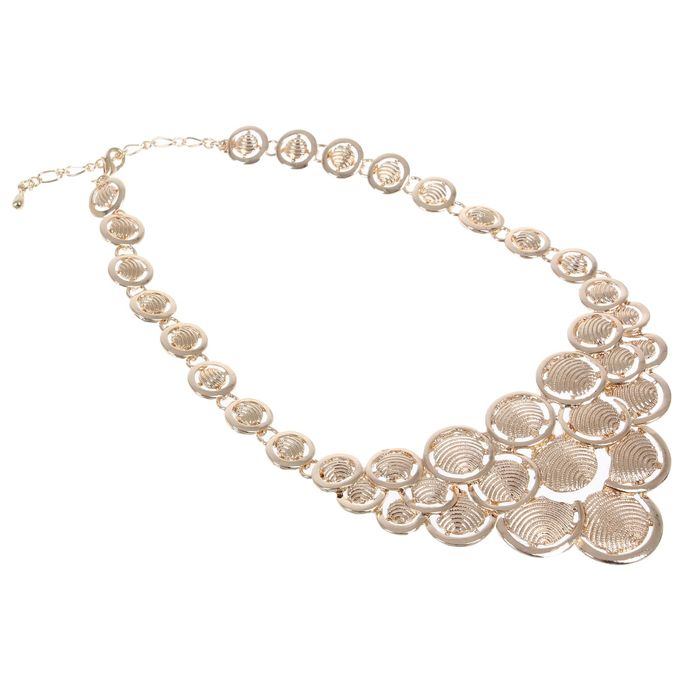 Колье "Круги" каскад, цвет золото, 40 см
