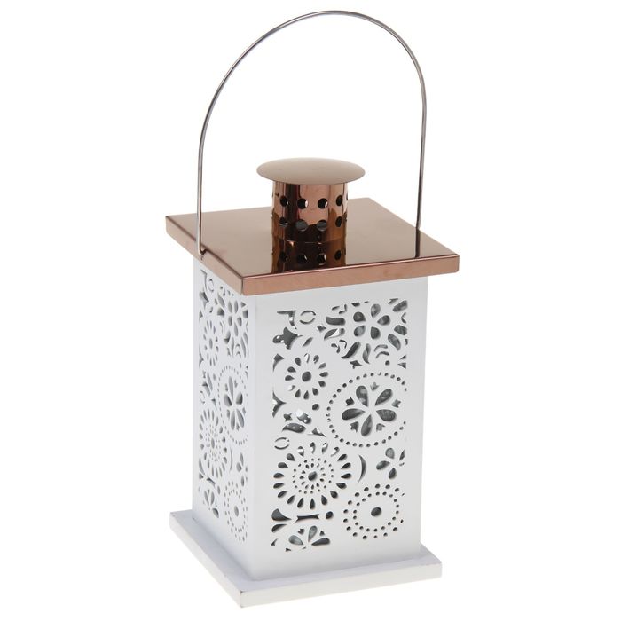 Подсвечник уличный "Узор" белый