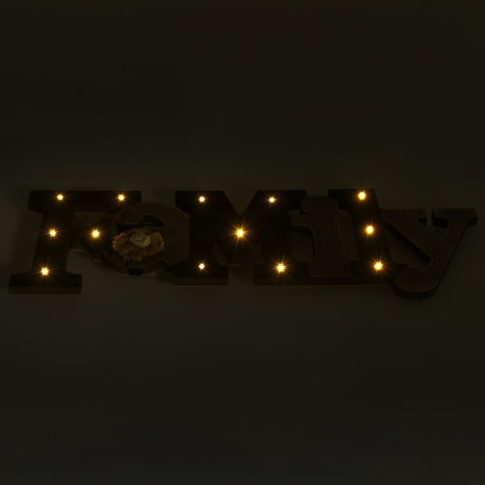 Табличка декоративная "Family" со светодиодами