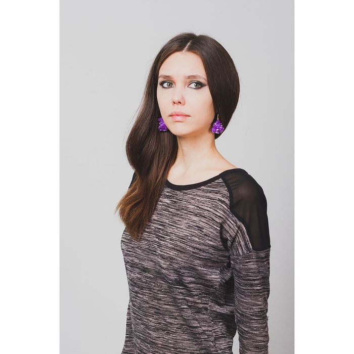 Серьги "Натурель фэшн" геометрия, цвет светло-сиреневый в золоте