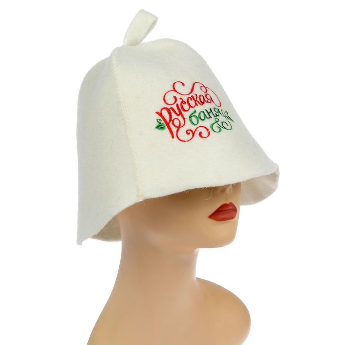 Шапка банная с вышивкой "Русская баня"