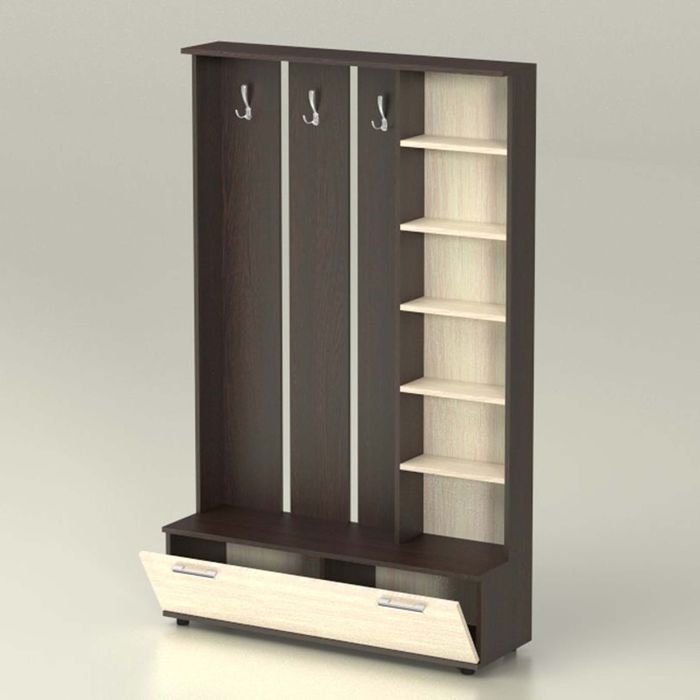 Прихожая малая ПМ-2 1111x343х1915 венге/дуб млечный правая