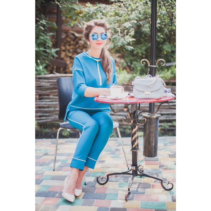 Костюм женский 75035 цвет изумруд, размер 42 (S)