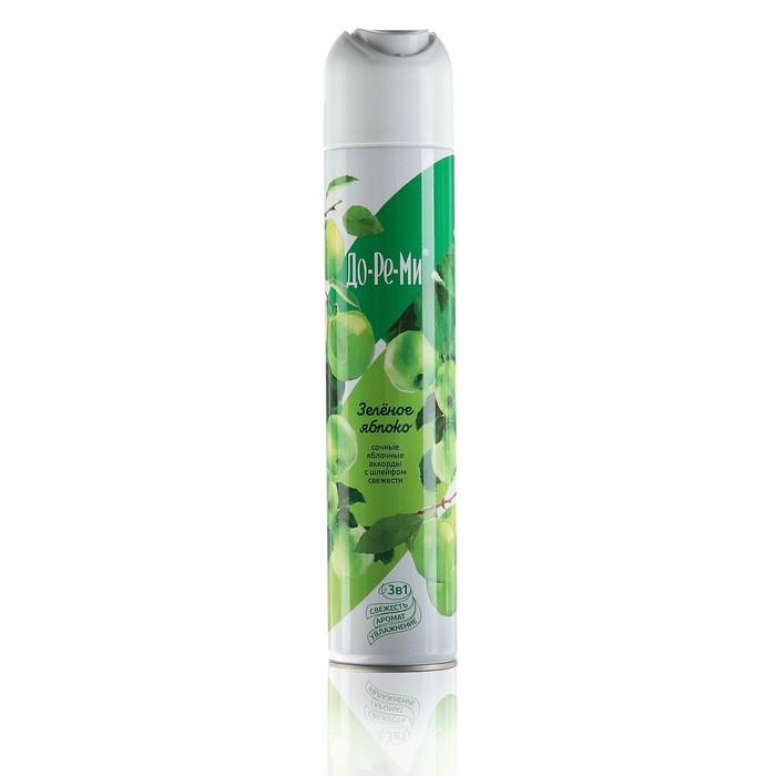 Освежитель воздуха До-ре-ми Аква Плюс "Зеленое яблоко" Аква белый, 330 мл