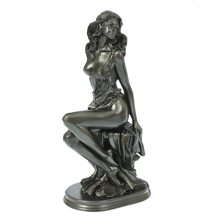 Статуэтка "Девушка на скале" большая, металлик