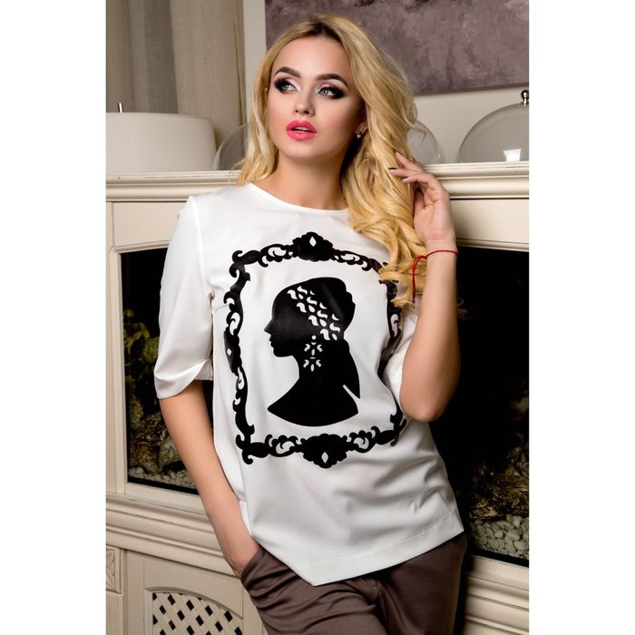 Блузка женская 72045  цвет белый, размер 42 (S)