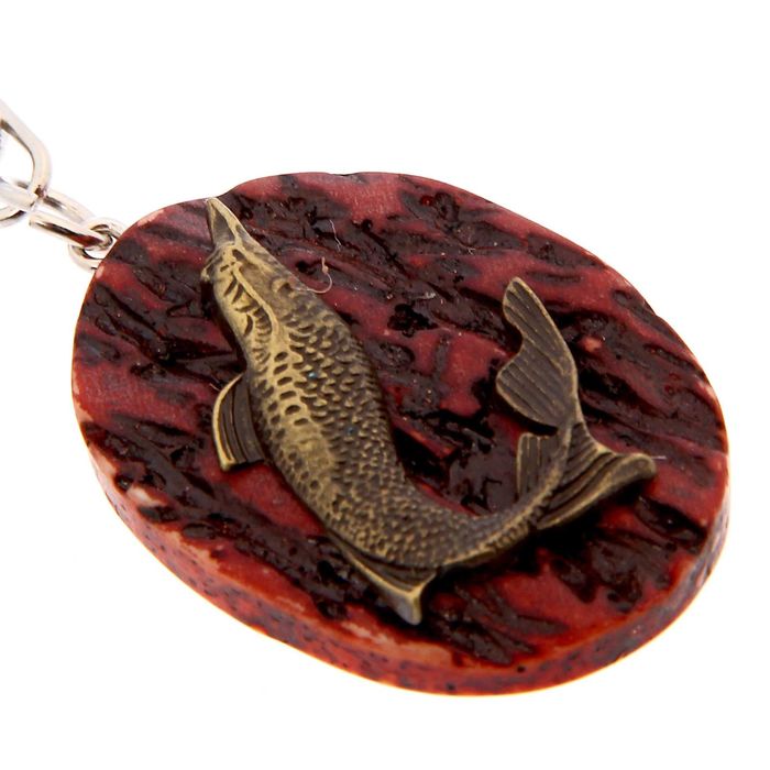 Брелок "Ни хвоста ни чешуи!" осетр 4 х 3 см