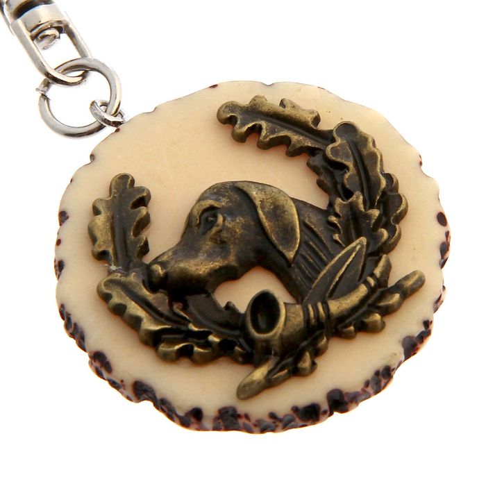 Брелок "Ни пуха ни пера!" гончая 3,5 х 3,5 см