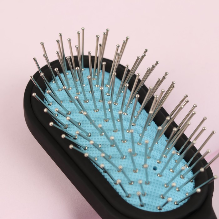 Расчёска массажная, овальная, комбинированная, 17см, цвет МИКС