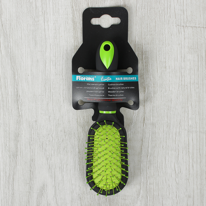 Расчёска массажная, овальная, комбинированная, 17см, цвет МИКС