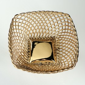 

Конфетница "Плетенка", квадрат, золото, керамика, 15 см