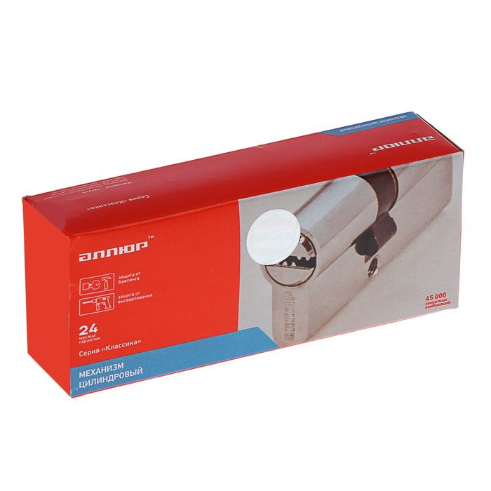 Цилиндровый механизм "АЛЛЮР" HD FG 80-5К CP, с перфоключем, с верт., 30x10x40 мм, цвет хром 137943