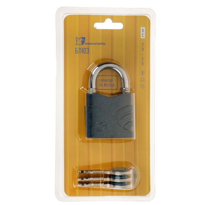 Замок навесной "АВАНГАРД" ВС2Л-50 Блюз, d=8 мм