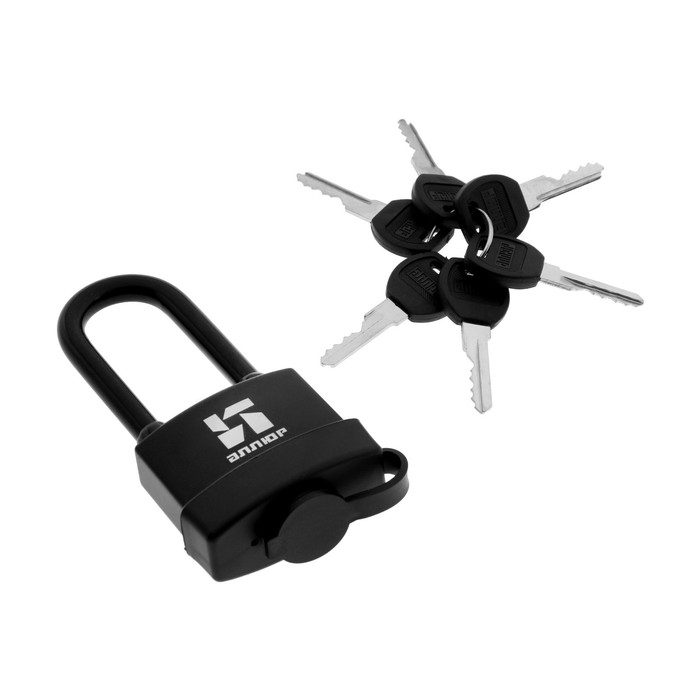 Замок навесной "АЛЛЮР" ВС1Ч- 375ПД, влагозащитный, длинная дужка, d=8.3 мм, 6 ключей