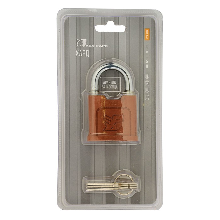Замок навесной "АВАНГАРД" ВС1К-50 Хард, d=8 мм
