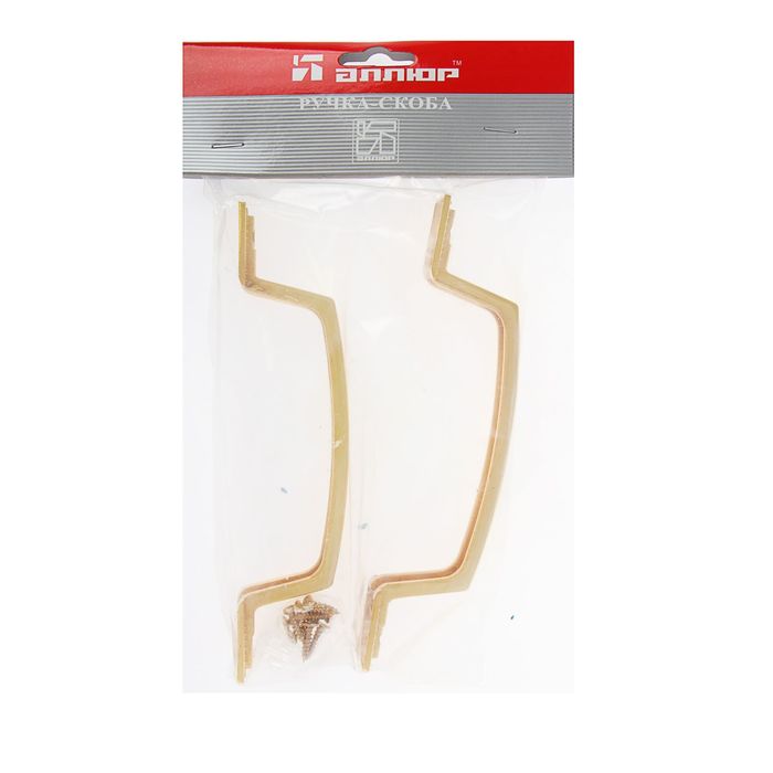 Ручка-скоба "АЛЛЮР" РС 100-1, цвет латунь, 2 шт.