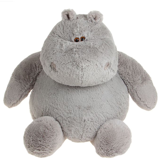 Мягкая игрушка "Бегемот", цвет серый
