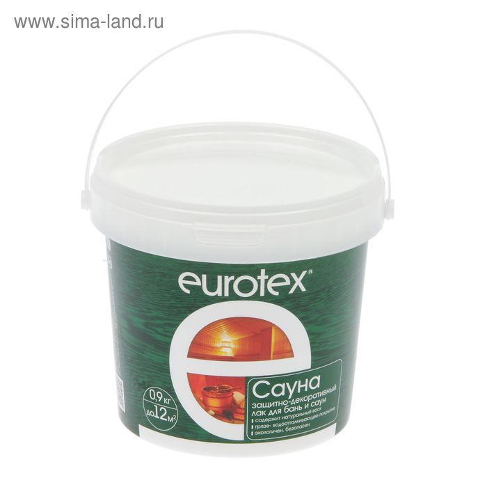 Защитно-декоративный лак для бань и саун Eurotex, 0,9 кг