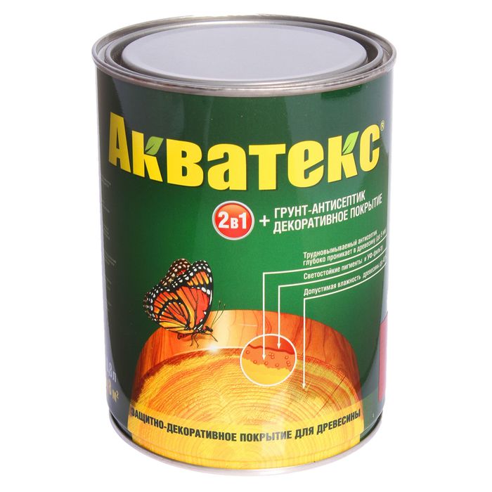 Грунт-антисептик "Акватекс", махагон, 0,8 л