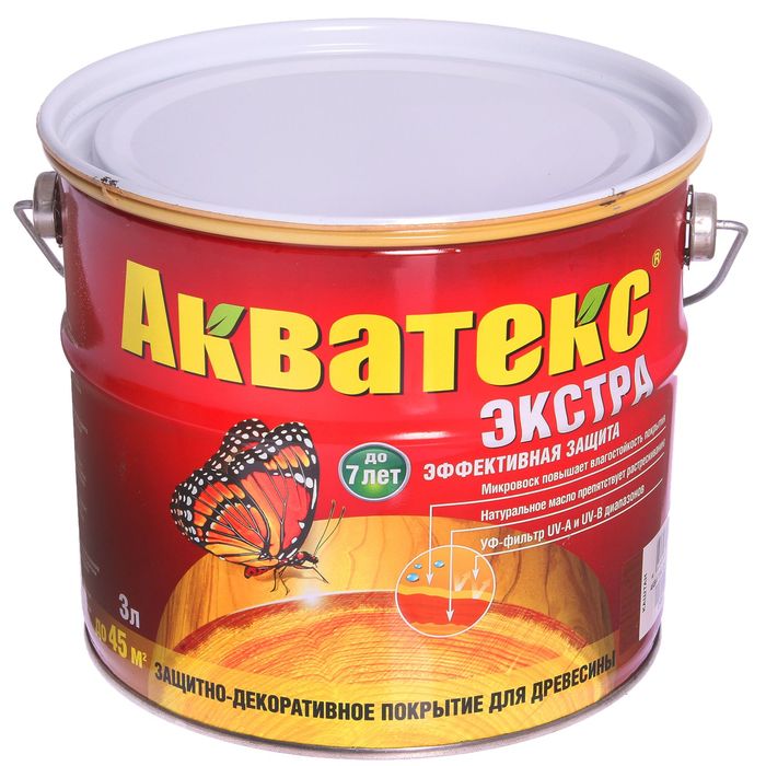 Защитно-декоративное покрытие для древесины, каштан, 3 л