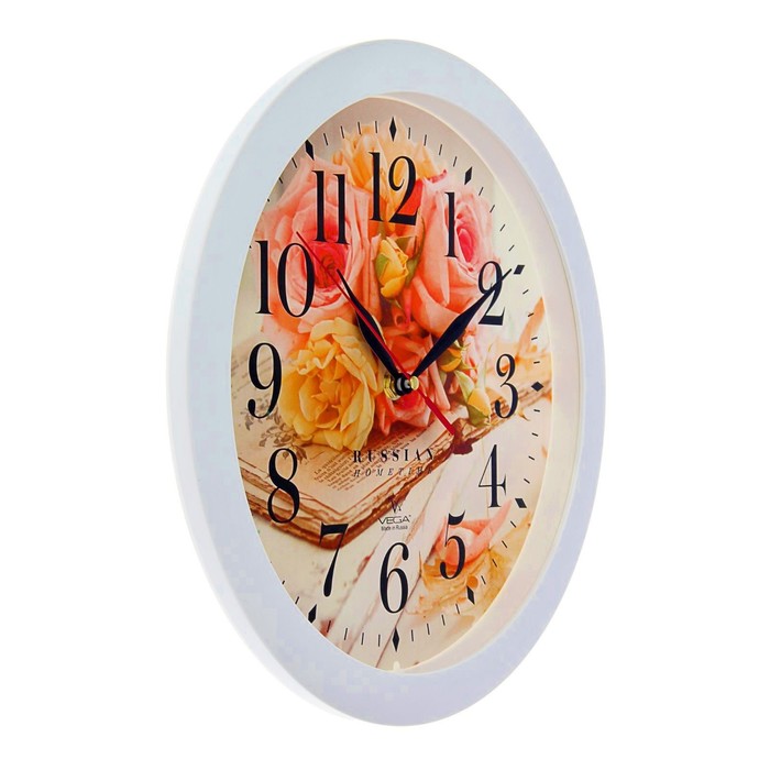Часы настенные круглые "Вдохновение", белый обод, 28х28 см микс
