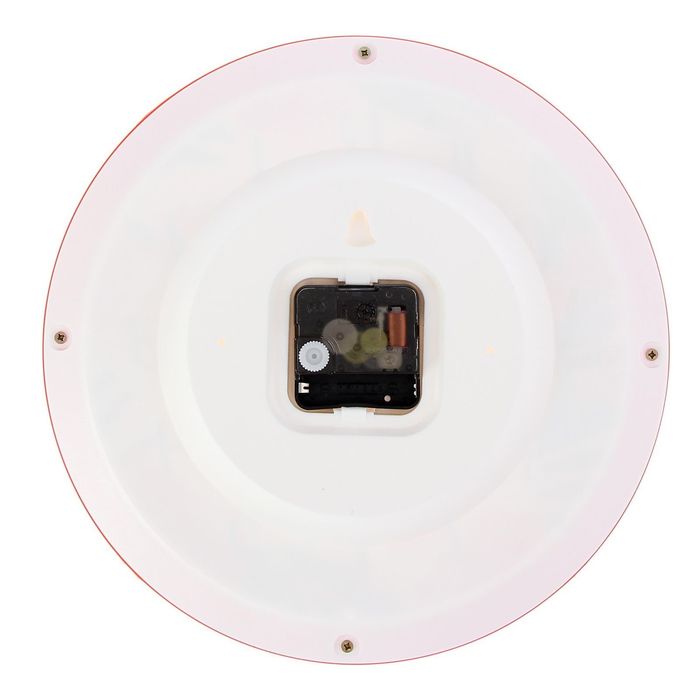 Часы настенные круглые "Цветы и сердца", красный обод, 28х28 см