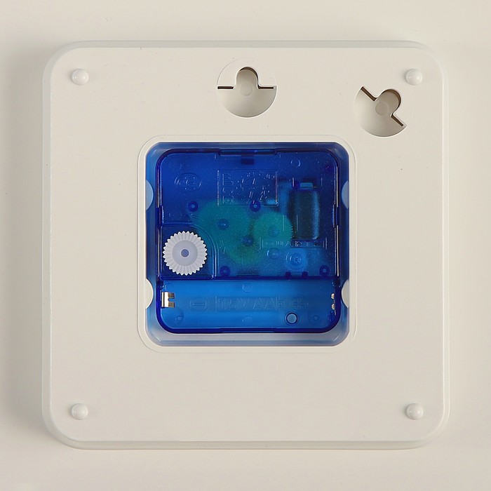 Часы настенные квадратные "Зайка", белая рамка, 20х20 см