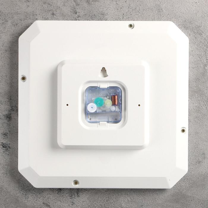 Часы настенные квадратные "Роза и сирень", белая рамка, 28х28 см