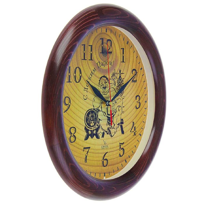 Часы настенные круглые "Баня", деревянный обод, 30х30см
