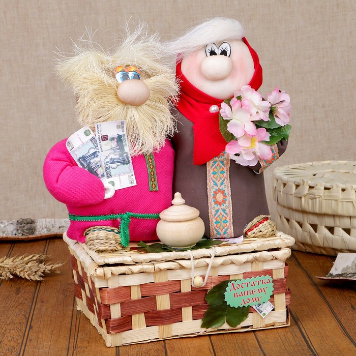 Оберег «Семейка на сундуке», достатка Вашему дому, 25 см, микс