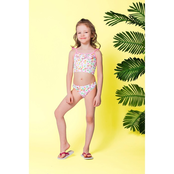 Детский раздельный купальник "Сердечко" ( рост 110-116 см, 4-5 лет), 100% полиэстер