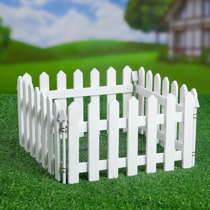 Кашпо "Заборчик" 4 секции, среднее, белое