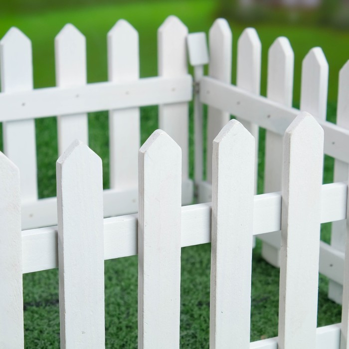 Кашпо "Заборчик" 4 секции, среднее, белое